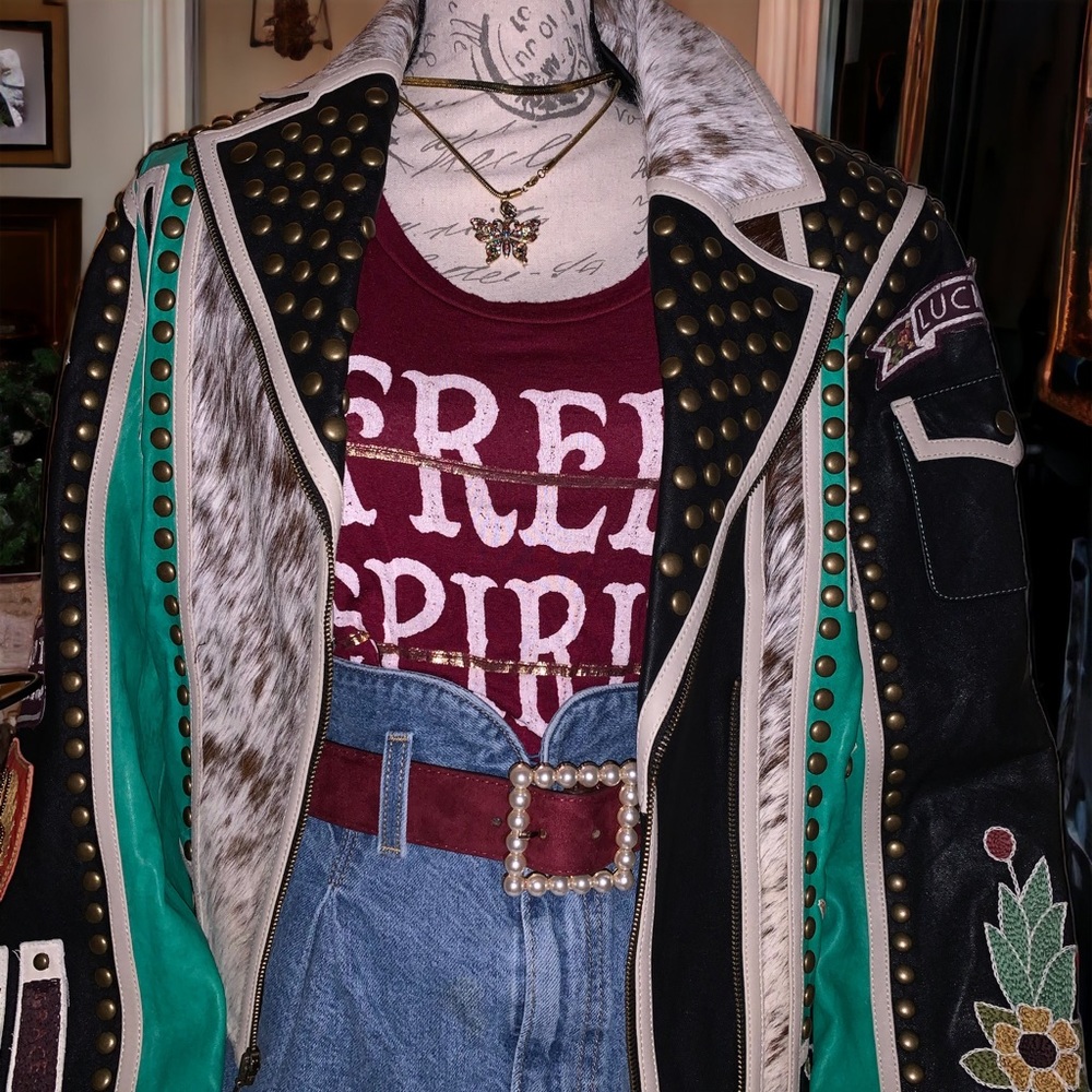 Free People Inspired Burgundy Free Spirit Lightweight Bohemian Graphic Tee